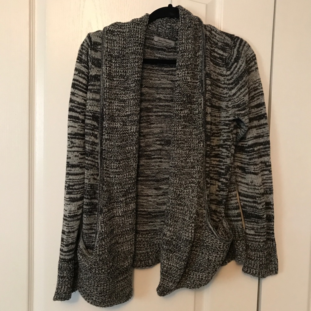 Black and grey textured cardigan